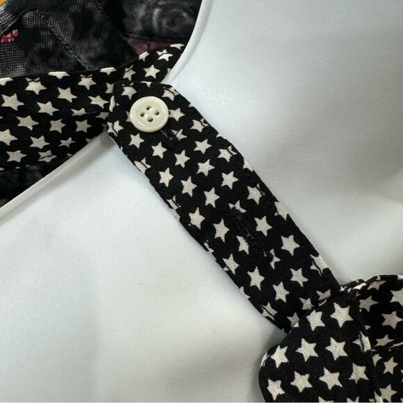 Silk Star Print Cold Shoulder Robert Rodriguez 100 Silk Dress, XSmall - Picture 6 of 12